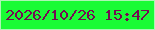 文字の大きさ：2、枠の色：adf5b5、背景の色：19fb35、文字の色：740b52 無料ブログパーツのブログ時計