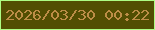 文字の大きさ：5、枠の色：adfc83、背景の色：524e02、文字の色：bc8d47 無料ブログパーツのブログ時計