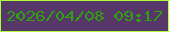 文字の大きさ：5、枠の色：adff3b、背景の色：573768、文字の色：2ea113 無料ブログパーツのブログ時計