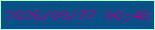 文字の大きさ：1、枠の色：adffed、背景の色：075188、文字の色：7f1382 無料ブログパーツのブログ時計