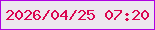 文字の大きさ：4、枠の色：ae01e2、背景の色：ede6ee、文字の色：db0550 無料ブログパーツのブログ時計