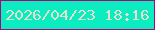 文字の大きさ：4、枠の色：ae0377、背景の色：0cecc1、文字の色：e5e0ce 無料ブログパーツのブログ時計