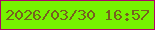文字の大きさ：4、枠の色：ae0469、背景の色：76f300、文字の色：76611f 無料ブログパーツのブログ時計