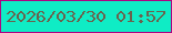 文字の大きさ：4、枠の色：ae0482、背景の色：0fecc5、文字の色：69634e 無料ブログパーツのブログ時計