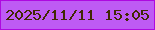 文字の大きさ：1、枠の色：ae09e0、背景の色：be5bf4、文字の色：412903 無料ブログパーツのブログ時計