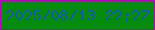 文字の大きさ：1、枠の色：ae0ab3、背景の色：058c0e、文字の色：155aad 無料ブログパーツのブログ時計