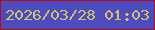文字の大きさ：2、枠の色：ae0d1d、背景の色：4e4cbc、文字の色：cfc175 無料ブログパーツのブログ時計