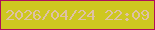 文字の大きさ：4、枠の色：ae0e5c、背景の色：cec720、文字の色：dec1a5 無料ブログパーツのブログ時計