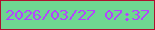 文字の大きさ：4、枠の色：ae112e、背景の色：6fd691、文字の色：b443fe 無料ブログパーツのブログ時計