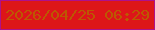 文字の大きさ：5、枠の色：ae118c、背景の色：dd1619、文字の色：bc5802 無料ブログパーツのブログ時計