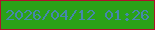 文字の大きさ：3、枠の色：ae122c、背景の色：2aa218、文字の色：4587ac 無料ブログパーツのブログ時計