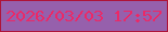 文字の大きさ：1、枠の色：ae1439、背景の色：9660ac、文字の色：eb2967 無料ブログパーツのブログ時計