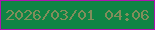 文字の大きさ：1、枠の色：ae14b0、背景の色：0f8445、文字の色：818d5b 無料ブログパーツのブログ時計