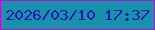 文字の大きさ：2、枠の色：ae14c5、背景の色：1791ac、文字の色：1d19b2 無料ブログパーツのブログ時計