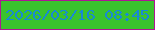 文字の大きさ：1、枠の色：ae1694、背景の色：3ac32d、文字の色：1889d5 無料ブログパーツのブログ時計