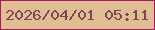 文字の大きさ：5、枠の色：ae1768、背景の色：dfbe92、文字の色：81445b 無料ブログパーツのブログ時計