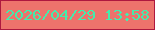 文字の大きさ：2、枠の色：ae183f、背景の色：ed736c、文字の色：44ecac 無料ブログパーツのブログ時計
