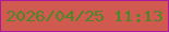 文字の大きさ：2、枠の色：ae189d、背景の色：d05a50、文字の色：488827 無料ブログパーツのブログ時計