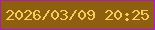 文字の大きさ：2、枠の色：ae18c8、背景の色：8e5f0f、文字の色：f4cd5b 無料ブログパーツのブログ時計