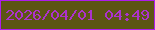 文字の大きさ：1、枠の色：ae1ced、背景の色：5c5514、文字の色：ac32cd 無料ブログパーツのブログ時計