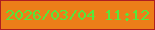 文字の大きさ：3、枠の色：ae1e21、背景の色：ec7e19、文字の色：56e73b 無料ブログパーツのブログ時計