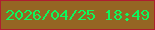 文字の大きさ：5、枠の色：ae1e30、背景の色：956523、文字の色：0cf85d 無料ブログパーツのブログ時計