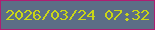 文字の大きさ：4、枠の色：ae1e72、背景の色：5c6e86、文字の色：cad617 無料ブログパーツのブログ時計