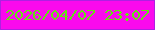 文字の大きさ：5、枠の色：ae20e2、背景の色：fa0aed、文字の色：64e014 無料ブログパーツのブログ時計