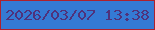 文字の大きさ：4、枠の色：ae212d、背景の色：347ad4、文字の色：4f327b 無料ブログパーツのブログ時計
