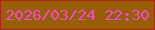 文字の大きさ：3、枠の色：ae241d、背景の色：975e03、文字の色：f747cd 無料ブログパーツのブログ時計