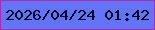 文字の大きさ：3、枠の色：ae2bae、背景の色：6374f9、文字の色：030b23 無料ブログパーツのブログ時計