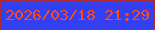 文字の大きさ：2、枠の色：ae2c38、背景の色：333ff1、文字の色：fb4b1e 無料ブログパーツのブログ時計