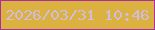 文字の大きさ：2、枠の色：ae2ca5、背景の色：dbb240、文字の色：d2bcdd 無料ブログパーツのブログ時計
