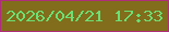 文字の大きさ：3、枠の色：ae2e7a、背景の色：816d1b、文字の色：6ddf74 無料ブログパーツのブログ時計