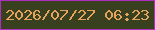 文字の大きさ：1、枠の色：ae2fbf、背景の色：394020、文字の色：e4a45c 無料ブログパーツのブログ時計