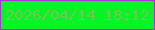 文字の大きさ：1、枠の色：ae30df、背景の色：05f423、文字の色：72c556 無料ブログパーツのブログ時計