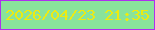 文字の大きさ：5、枠の色：ae30ee、背景の色：89e39b、文字の色：eceb12 無料ブログパーツのブログ時計