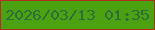 文字の大きさ：1、枠の色：ae311d、背景の色：4aa210、文字の色：2d6e3b 無料ブログパーツのブログ時計