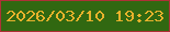 文字の大きさ：5、枠の色：ae3136、背景の色：316811、文字の色：e7b22c 無料ブログパーツのブログ時計
