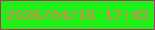 文字の大きさ：1、枠の色：ae3169、背景の色：1ff018、文字の色：e77c59 無料ブログパーツのブログ時計