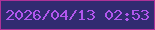 文字の大きさ：3、枠の色：ae3297、背景の色：312b71、文字の色：b157ed 無料ブログパーツのブログ時計