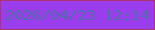 文字の大きさ：5、枠の色：ae3371、背景の色：9a3eed、文字の色：506da9 無料ブログパーツのブログ時計