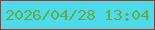文字の大きさ：1、枠の色：ae341f、背景の色：4ddbec、文字の色：65ab45 無料ブログパーツのブログ時計