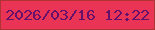 文字の大きさ：5、枠の色：ae3433、背景の色：ea3456、文字の色：65116b 無料ブログパーツのブログ時計