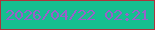 文字の大きさ：1、枠の色：ae343c、背景の色：16bf90、文字の色：9a5fca 無料ブログパーツのブログ時計