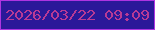 文字の大きさ：5、枠の色：ae34e1、背景の色：2b1899、文字の色：b83a95 無料ブログパーツのブログ時計