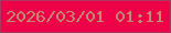 文字の大きさ：3、枠の色：ae3663、背景の色：ed0248、文字の色：c38a71 無料ブログパーツのブログ時計