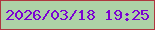 文字の大きさ：3、枠の色：ae373f、背景の色：add1a7、文字の色：7b02d2 無料ブログパーツのブログ時計