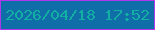文字の大きさ：1、枠の色：ae37eb、背景の色：0f6da8、文字の色：13afa4 無料ブログパーツのブログ時計