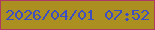 文字の大きさ：1、枠の色：ae3866、背景の色：ab8f20、文字の色：3d4dc2 無料ブログパーツのブログ時計